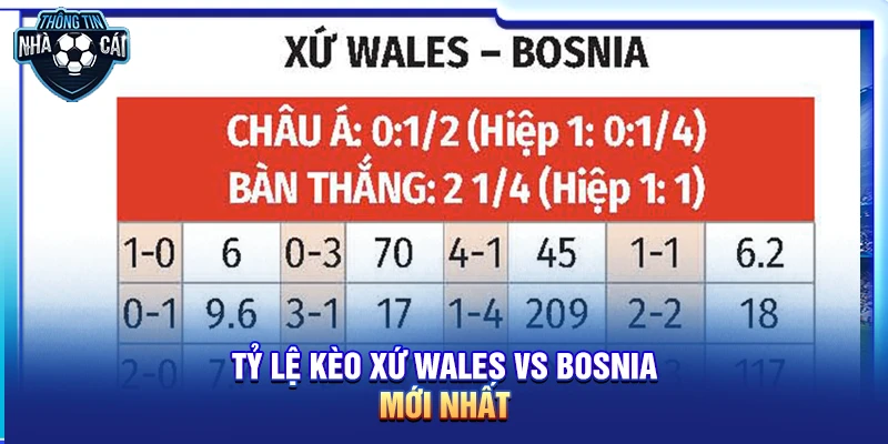 Tỷ lệ kèo Xứ Wales vs Bosnia: Cuộc đối đầu căng thẳng định đoạt cơ hội đi tiếp